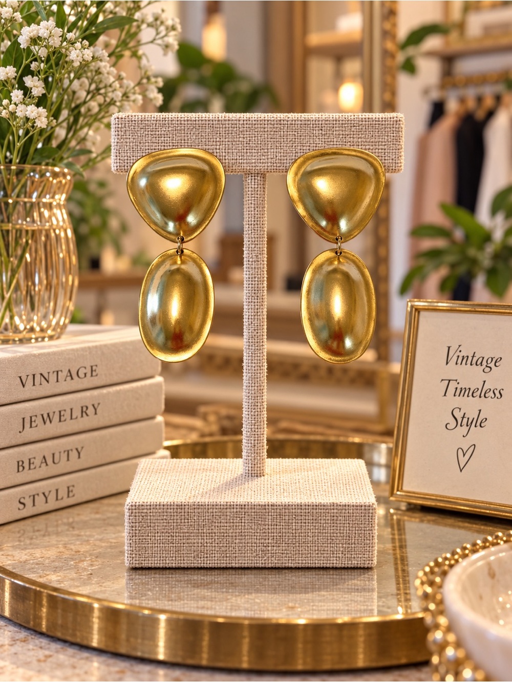 Vintage 1970’s Gold Double Drop Earrings
